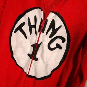 Dr Seuss Thing 1 Hooded Adult Onesie